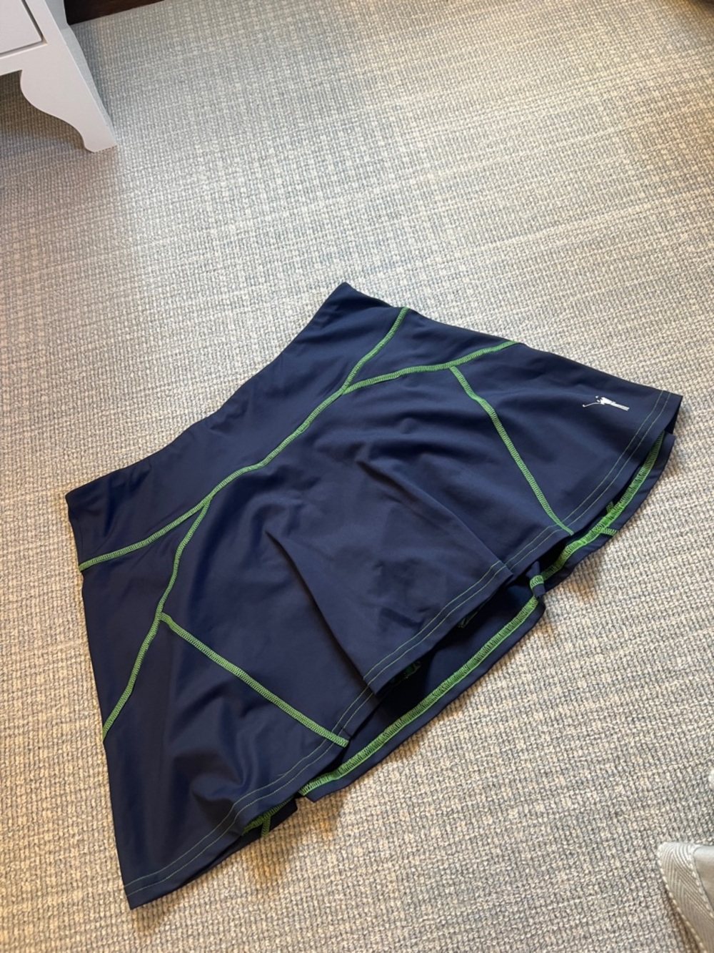 William Murray Golf Navy Skort with Green Stitching
